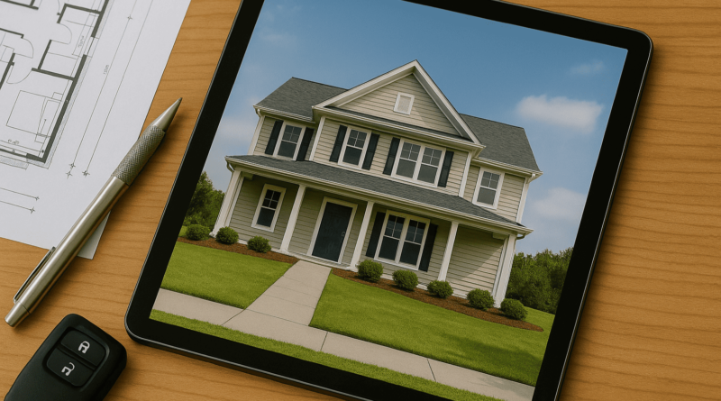 Foto professionale di immobile visualizzata su tablet per promozione immobiliare moderna a Monfalcone