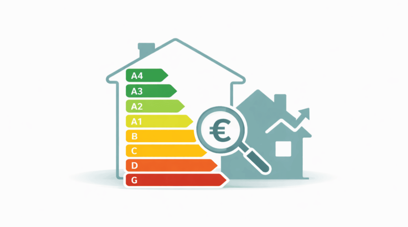 Prestazione energetica immobili con classi APE da A4 a G e impatto sul valore della casa e sui mutui green