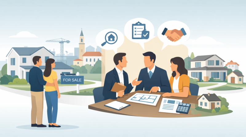 Consulenza con agenzia immobiliare a Monfalcone specializzata nella vendita di case, con professionista e clienti durante la strategia di vendita immobiliare locale