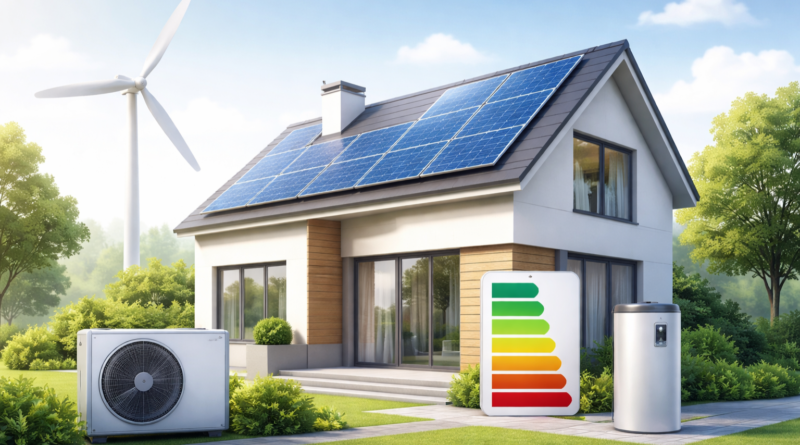 Abitazione residenziale moderna con impianti ad alta efficienza energetica e tecnologie rinnovabili incentivabili con il Conto Termico 3.0 nel 2026