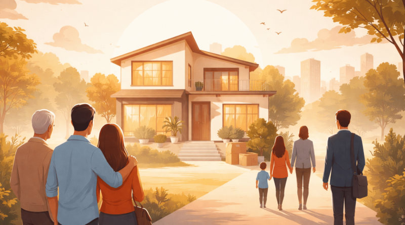 Compratori di casa che osservano un’abitazione rappresentando la scelta immobiliare legata alle storie personali e alle emozioni nella compravendita immobiliare.